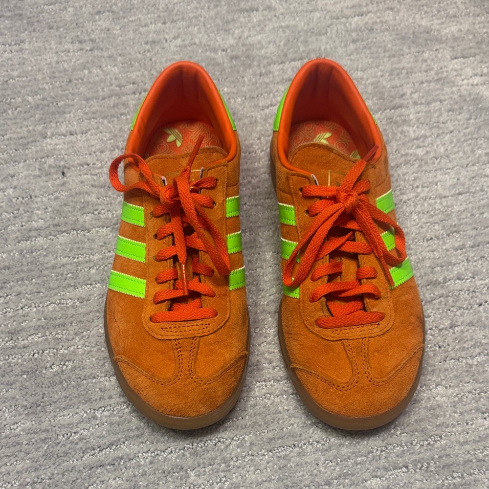 Adidas Orange and Neon Green Sneakers
